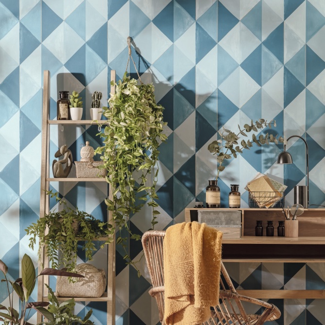 Papel Pintado Triángulos en acuarela - LAUTAR 02 | MURAKE - 86272