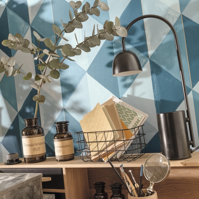 Papel Pintado Triángulos en acuarela - LAUTAR 02 | MURAKE - 86272