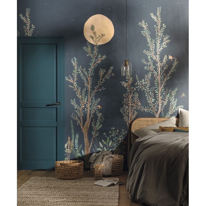 Mural Árboles y follaje iluminados por la luna - ESTRELY  | MURAKE - 86289