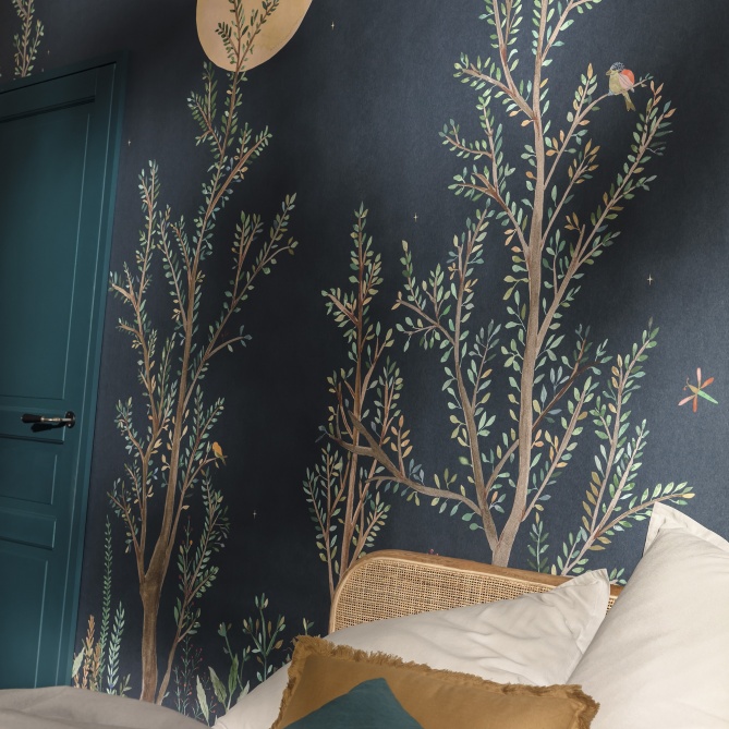 Mural Árboles y follaje iluminados por la luna - ESTRELY  | MURAKE - 86289