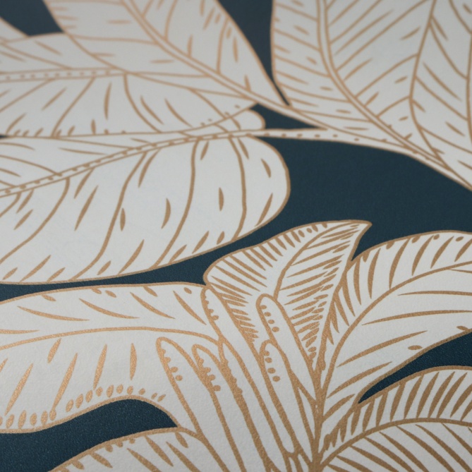 Papel Pintado Hojas y flores tropicales yuxtapuestas - GORDIMA 04 | MURAKE - 86344