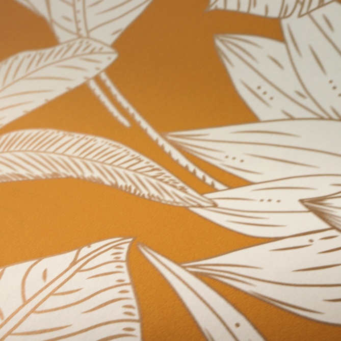 Papel Pintado Hojas y flores tropicales yuxtapuestas - GORDIMA 02 | MURAKE - 86342