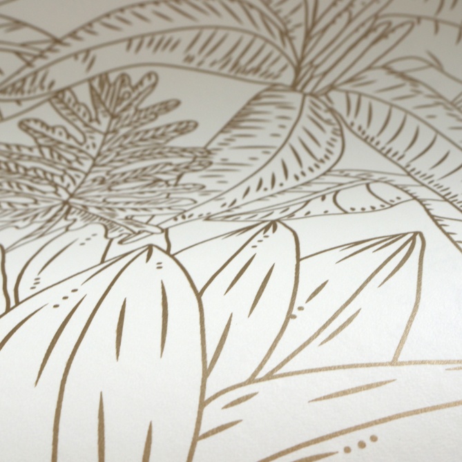 Papel Pintado Hojas y flores tropicales yuxtapuestas - GORDIMA 01 | MURAKE - 86341