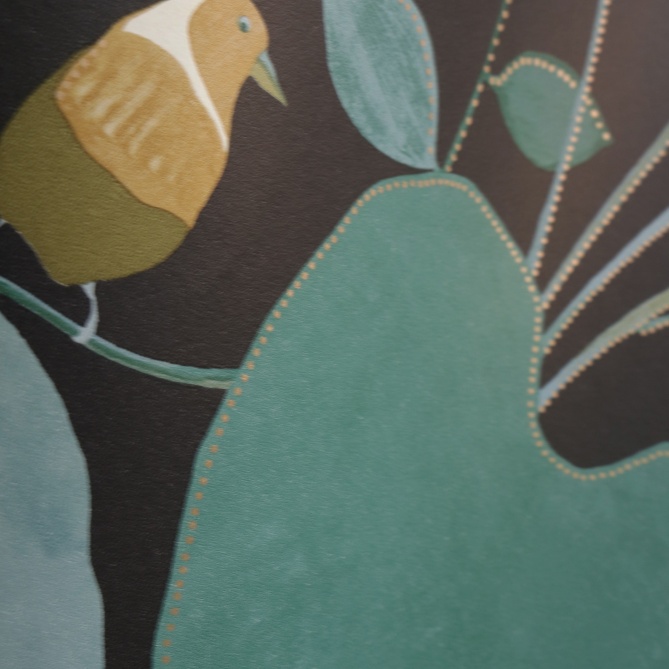 Papel Pintado Hojas tropicales con pájaros y tucanes - LAPAPOCHA 06 | MURAKE - 86386