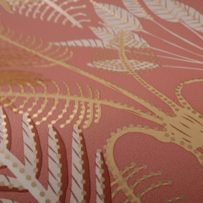 Papel Pintado Jungla tropical con lunares dorados - BENODET 01 | MURAKE - 86391