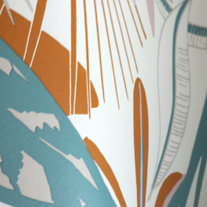 Papel Pintado Lémures entre follaje tropical - ARCACHON 02 | MURAKE - 86402