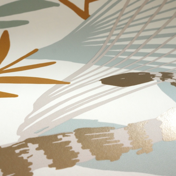 Papel Pintado Lémures entre follaje tropical - ARCACHON 03 | MURAKE - 86403