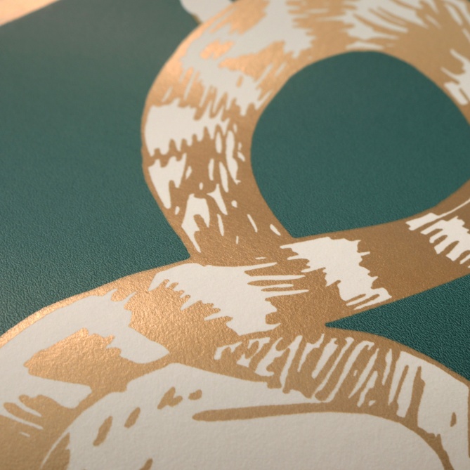 Papel Pintado Lémures entre follaje tropical - ARCACHON 04 | MURAKE - 86404