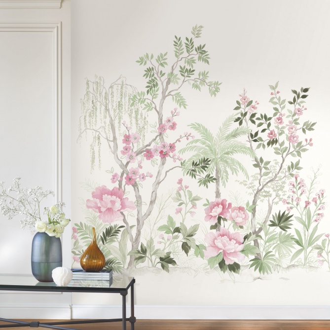 Mural Jardín japonés con flores de cerezo - GROMA  | MURAKE - 85852