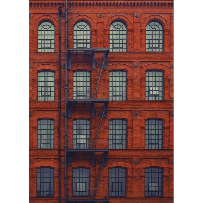 Mural Fachada de un edificio de ladrillo - BLONDUOS  | MURAKE - 85862