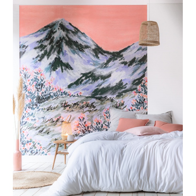 Mural Montañas acompañadas de flores - DRANG  | MURAKE - 85874