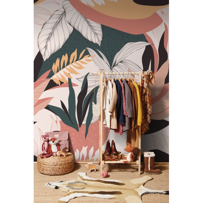 Mural Motivo tropical acompañado de terrazo - FLATEYRI  | MURAKE - 85880