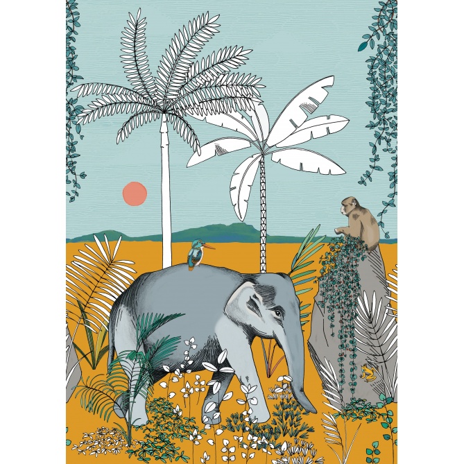 Mural Paisaje tropical con su fauna y flora - BAER  | MURAKE - 85879