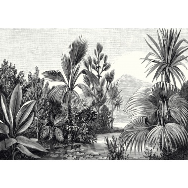 Mural Paisaje tropical con palmeras - HAUGANES  | MURAKE - 85891