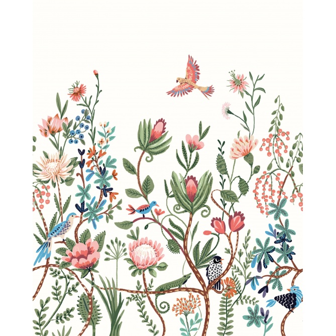 Mural Flores y pájaros - HOLAR  | MURAKE - 85898