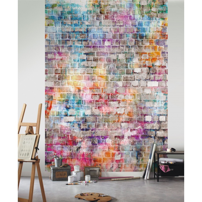 Mural Pared ladrillos multicolor - HOLMA  | MURAKE - 85901