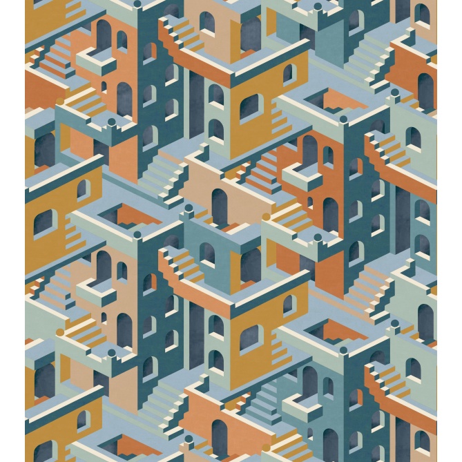 Mural Ciudad y geométrica - LAUGAR  | MURAKE - 85915