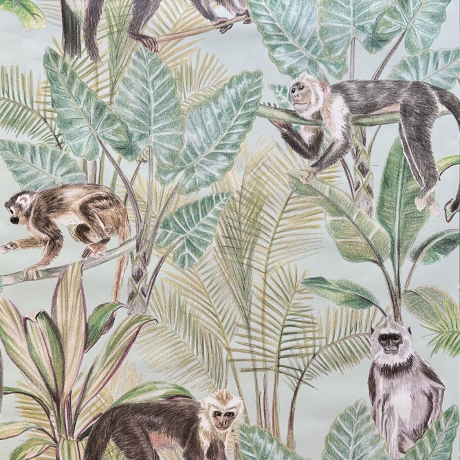 Papel Pintado Selva con monos - BANZA  | MURAKE - 7013-98