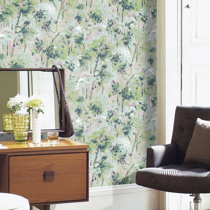 Papel Pintado Jardín en acuarela - NABLUS 01 | MURAKE - 7022-01