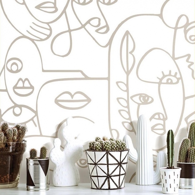 Papel Pintado Caras - DOBRADA 01 | MURAKE - 878366