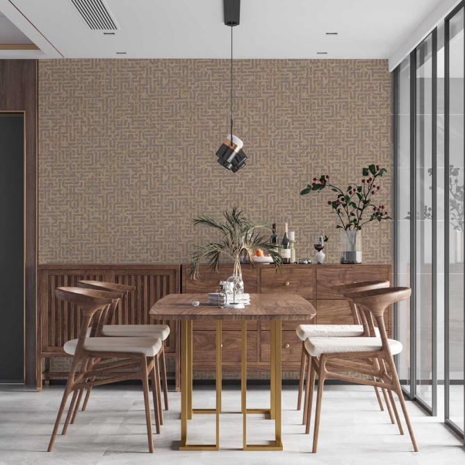 Papel Pintado Laberinto efecto envejecido - JENA 02 | MURAKE - 878612