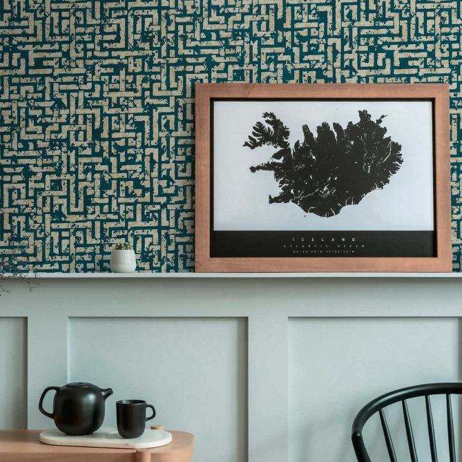 Papel Pintado Laberinto efecto envejecido - JENA 03 | MURAKE - 878613