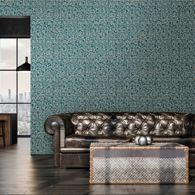 Papel Pintado Laberinto efecto envejecido - JENA 03 | MURAKE - 878613