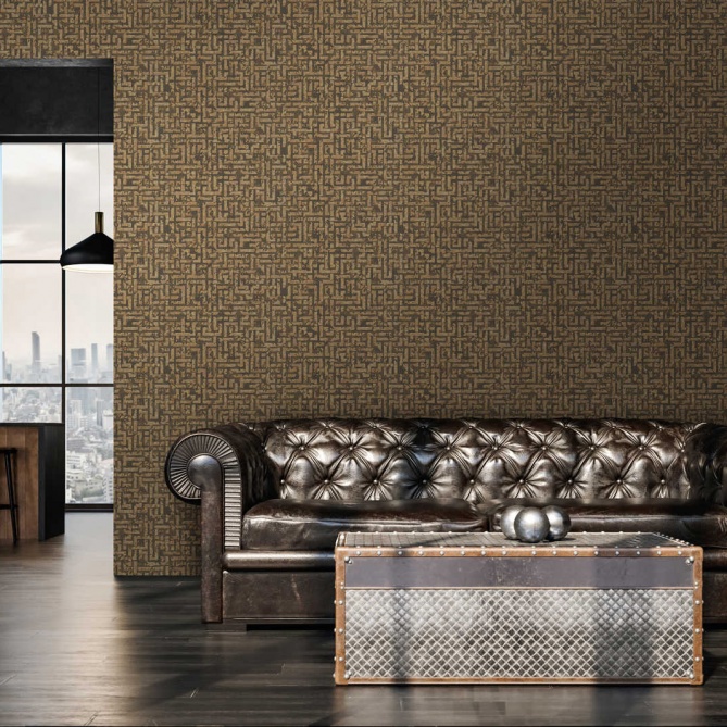 Papel Pintado Laberinto efecto envejecido - JENA 05 | MURAKE - 878615