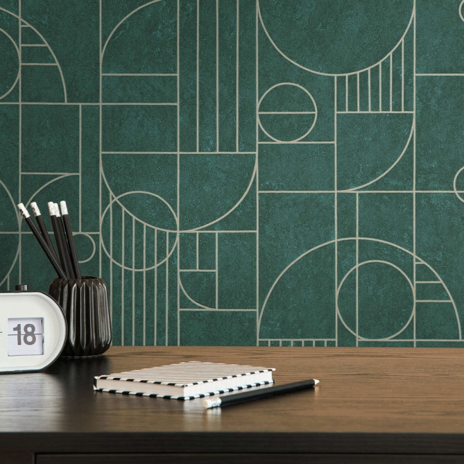 Papel Pintado Geométrico fondo manchado - COBLENZA 03 | MURAKE - 878638