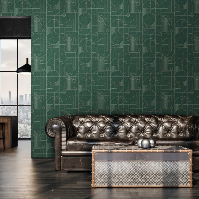 Papel Pintado Geométrico fondo manchado - COBLENZA 03 | MURAKE - 878638