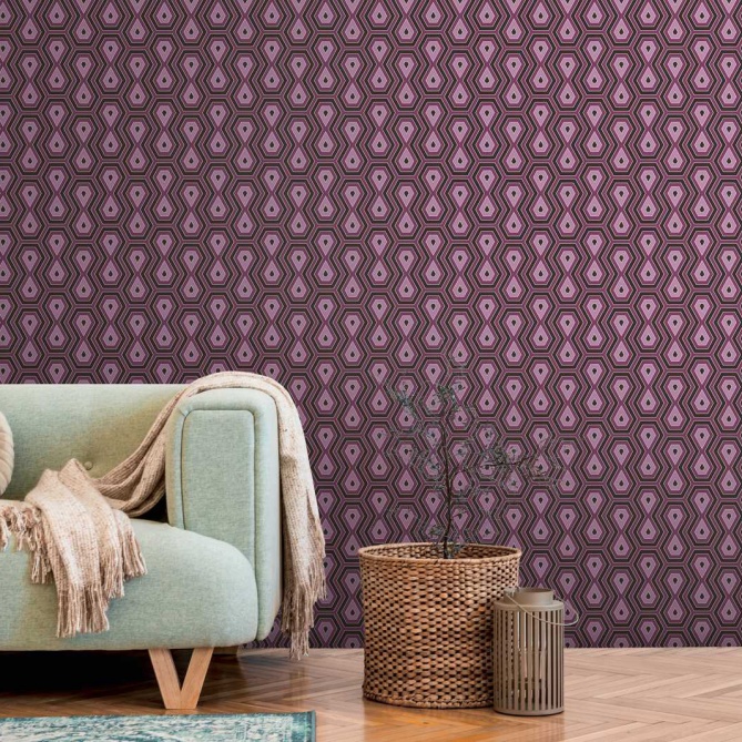 Papel Pintado Geométrico Retro - CLARENCE 03 | MURAKE - 878723