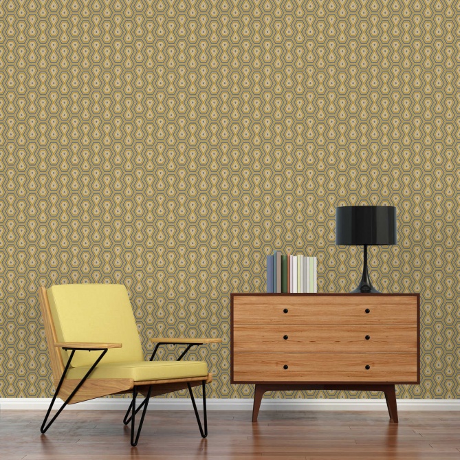 Papel Pintado Geométrico Retro - CLARENCE 04 | MURAKE - 878724