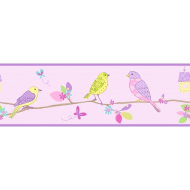 Cenefa Pájaros multicolor en rams - LABIB 02 | MURAKE - 7030-12