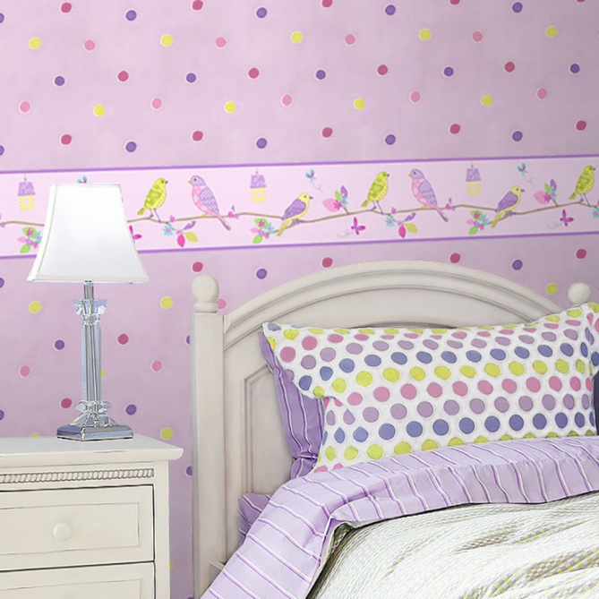 Cenefa Pájaros multicolor en rams - LABIB 02 | MURAKE - 7030-12