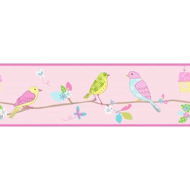 Cenefa Pájaros multicolor en rams - LABIB 01 | MURAKE - 7030-11