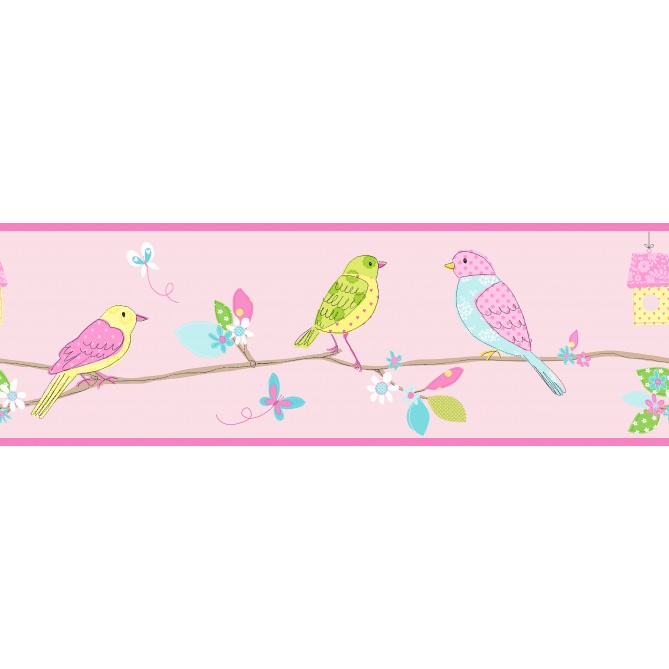 Cenefa Pájaros multicolor en rams - LABIB 01 | MURAKE - 7030-11