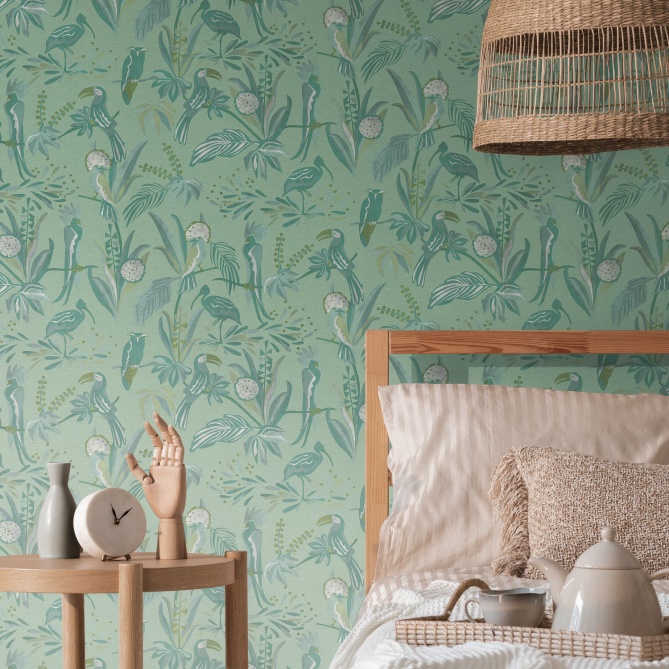 Papel Pintado Pájaros tropicales - BAMBA 02 | MURAKE - 83492