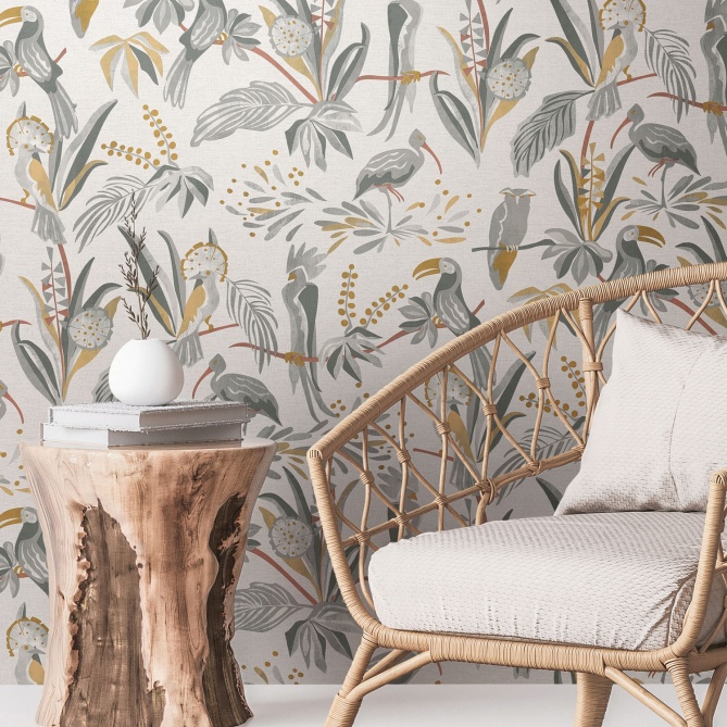 Papel Pintado Pájaros tropicales - BAMBA 04 | MURAKE - 83494