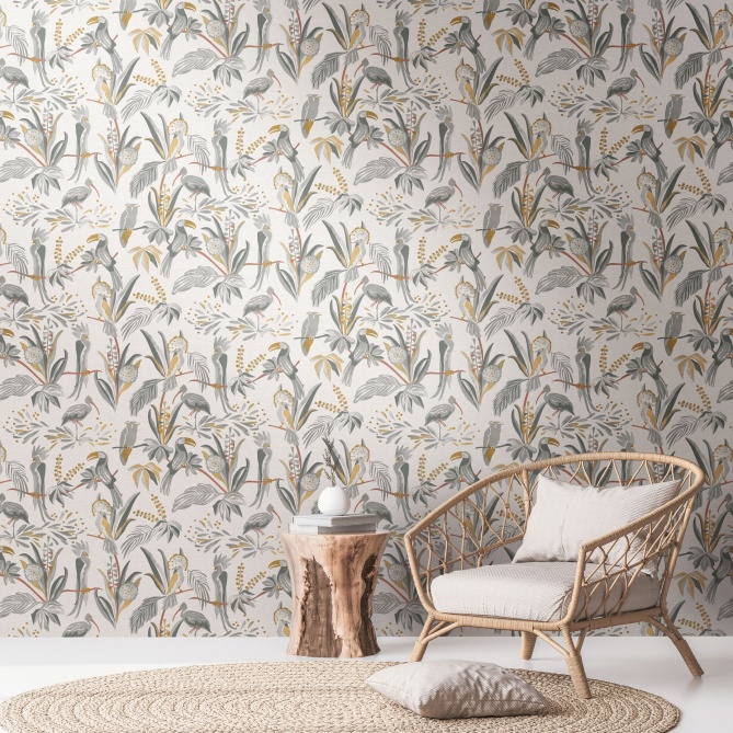 Papel Pintado Pájaros tropicales - BAMBA 04 | MURAKE - 83494