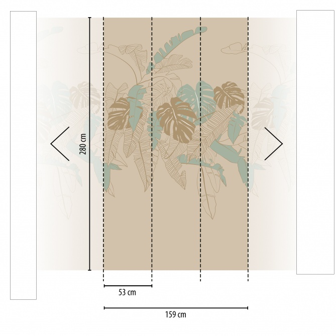 Mural Hojas de Palma - KATI 02 | MURAKE - 83565