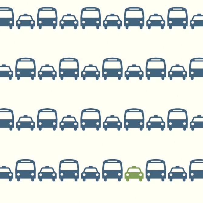 Papel Pintado Siluetas de taxis y autobuses - IOMPAR 03 | MURAKE - 7030-68