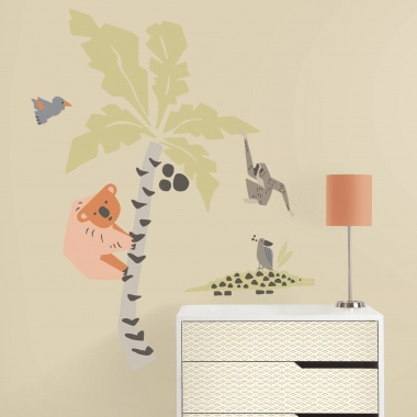 Sticker Palmera y animales gigantes - MAKIPANPA  | MURAKE - 7030-97