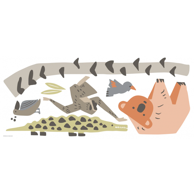 Sticker Palmera y animales gigantes - MAKIPANPA  | MURAKE - 7030-97