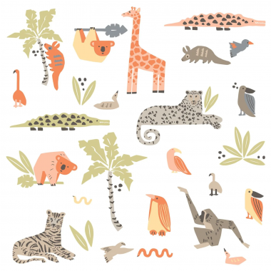 Sticker Animales de la selva - UYAKUNA  | MURAKE - 7030-95