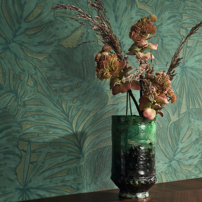 Papel Pintado Hojas de palma y monstera - BOACO 06 | MURAKE - 83656