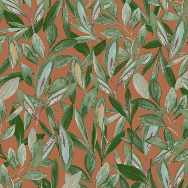 Papel Pintado Hojas tropicales en acuarela - JINOTEGA 03 | MURAKE - 83683