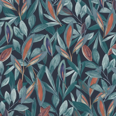 Papel Pintado Hojas tropicales en acuarela - JINOTEGA 04 | MURAKE - 83684