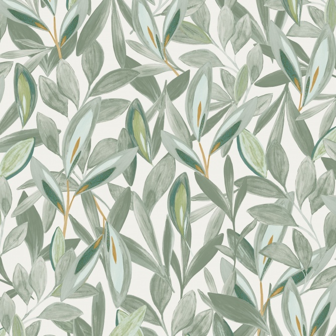 Papel Pintado Hojas tropicales en acuarela - JINOTEGA 05 | MURAKE - 83685