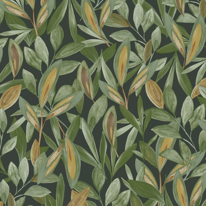 Papel Pintado Hojas tropicales en acuarela - JINOTEGA 06 | MURAKE - 83686