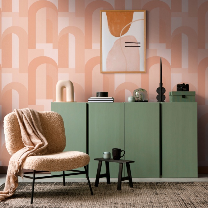 Papel Pintado Arcos y rectángulos entrelazados - KOLLO 01 | MURAKE - 83571